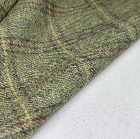 Plaid Wool fabric by the yard
