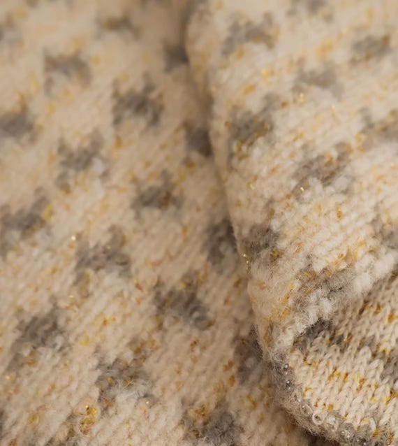 Metallic Knit Wool fabric by the yard