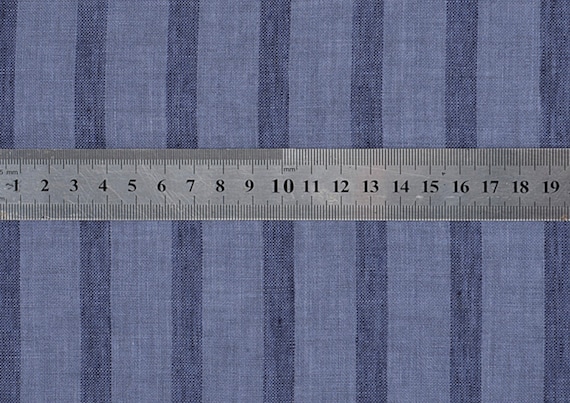 Striped linen fabric by the yard