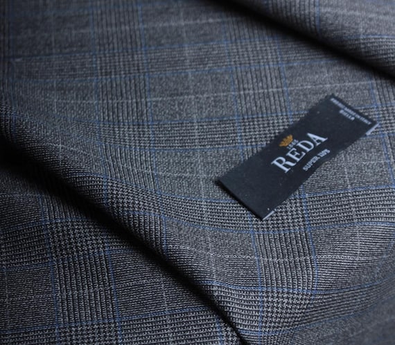 Italian Fabric Plaid Worsted Wool fabric by the yard for Suiting