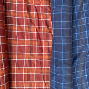 Yarn dyed linen fabric, plaid checks gingham checkered linen fabric by the yard