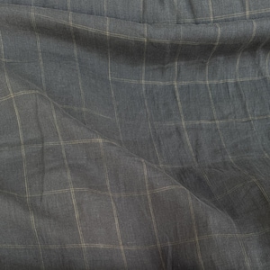 Plaid linen fabric by the yard