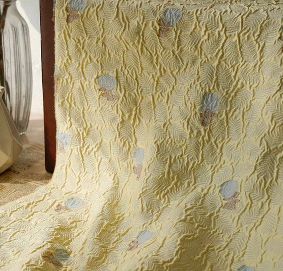 Jacquard brocade fabric by the yard