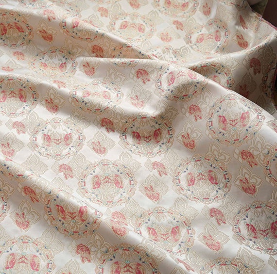 Jacquard brocade fabric by the yard