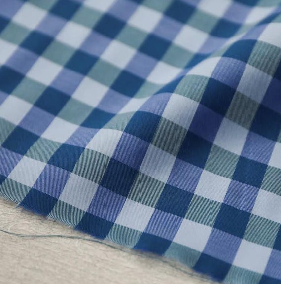 Plaid cotton fabric by the yard