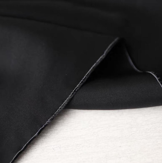 Black silk cotton fabric by the yard