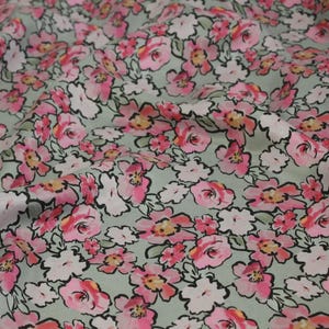 Floral Print Cupro Fabric by the Yard