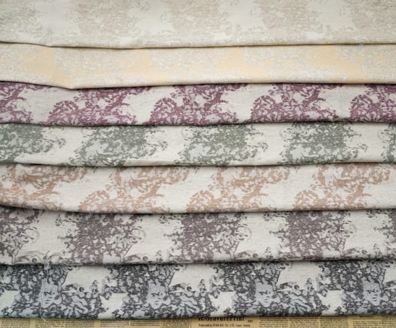 Multi Color Options Jacquard linen cotton fabric by the yard