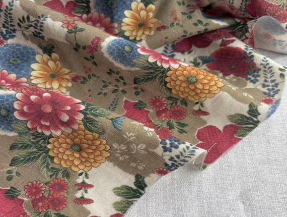 Print tencel linen fabric by the yard