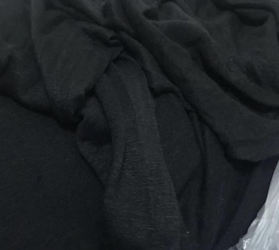 Knit linen jersey fabric by the yard