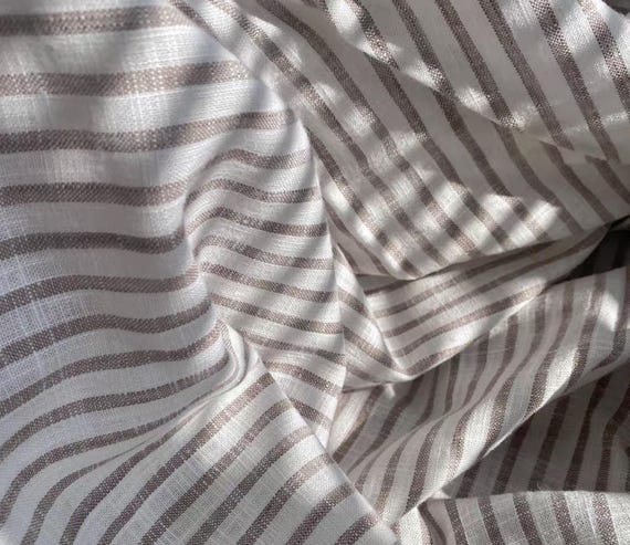 Yarn Dyed Striped Linen Fabric – Extra Wide Apparel, Bedding, Curtains