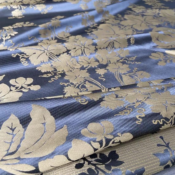 Floral Jacquard Silk Fabric by the yard