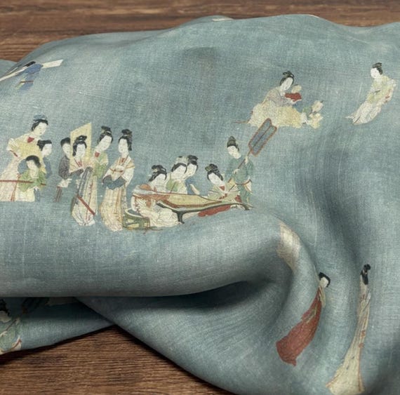 Print ramie fabric by the yard