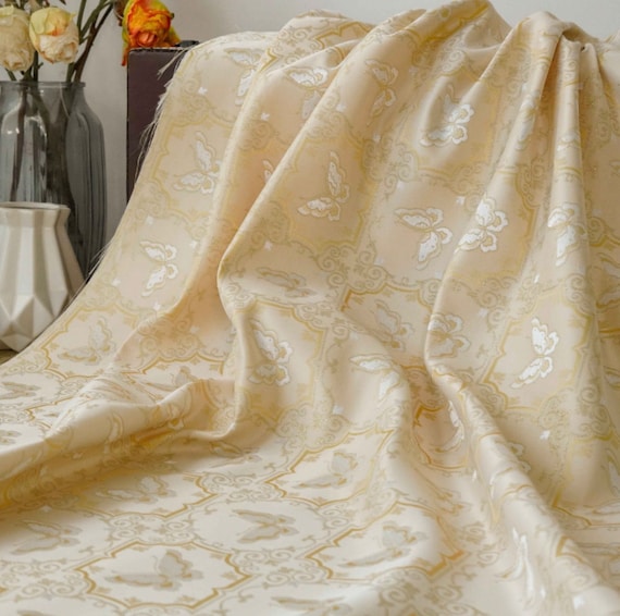 Jacquard brocade fabric by the yard