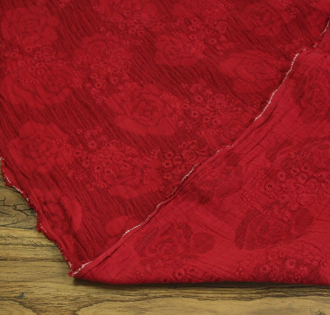 Jacquard Embroidery Embroidered Linen Fabric by the Yard Etsy