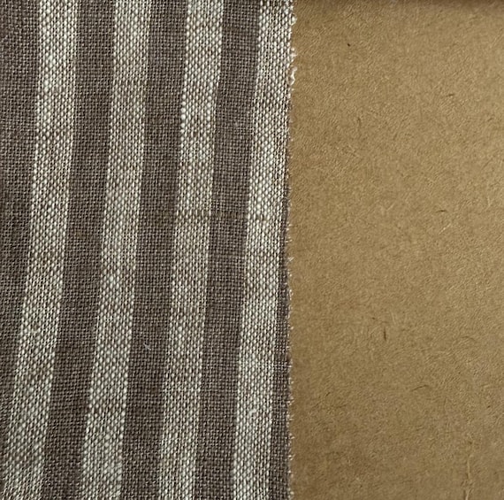 Striped linen fabric by the yard