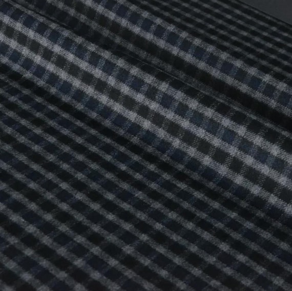 Plaid wool fabric by the yard
