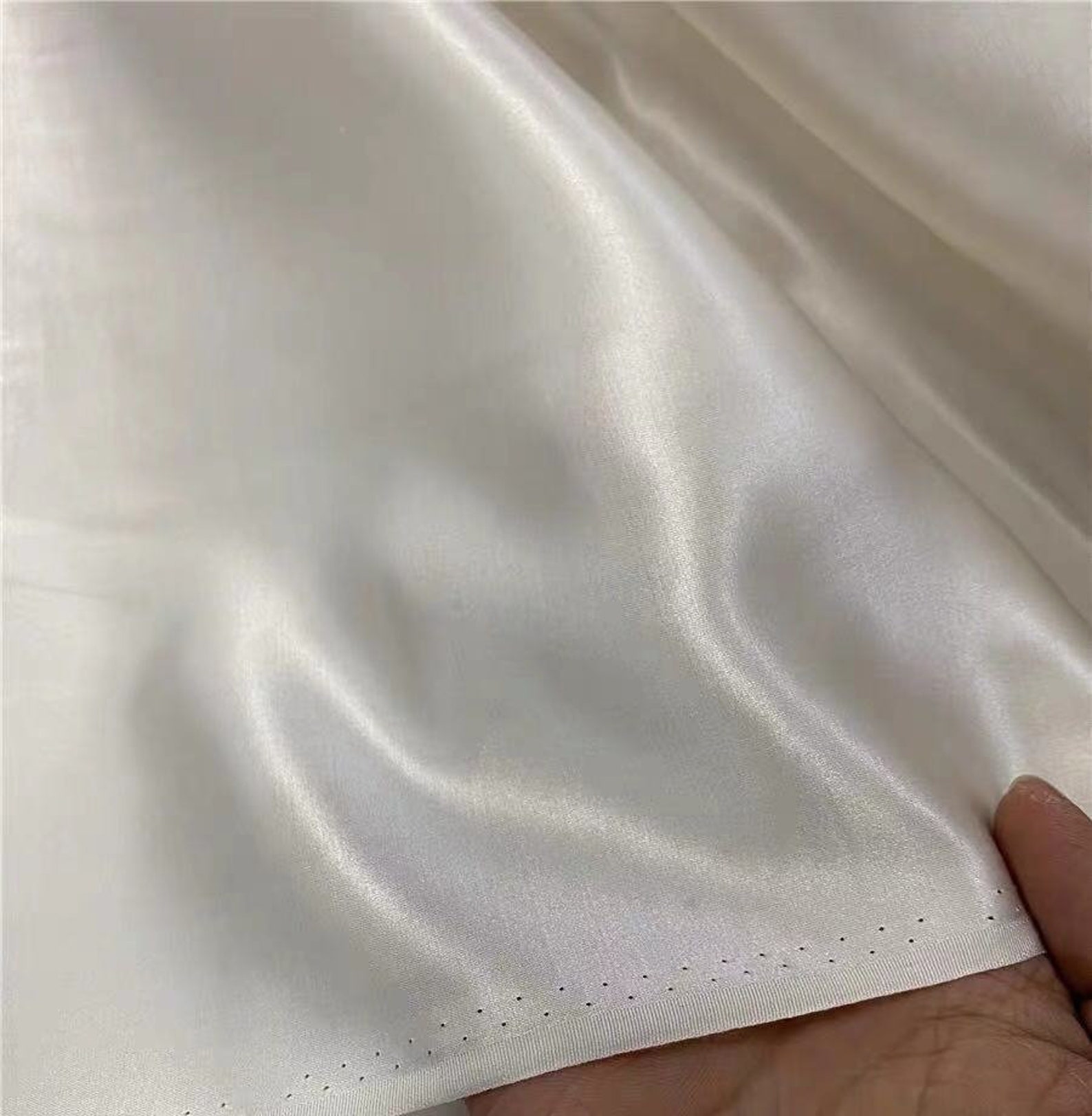 Satin silk cotton fabric by the yard Etsy