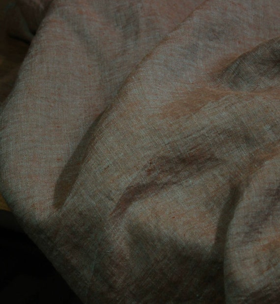 Yarn dyed iridescent linen fabric by the yard