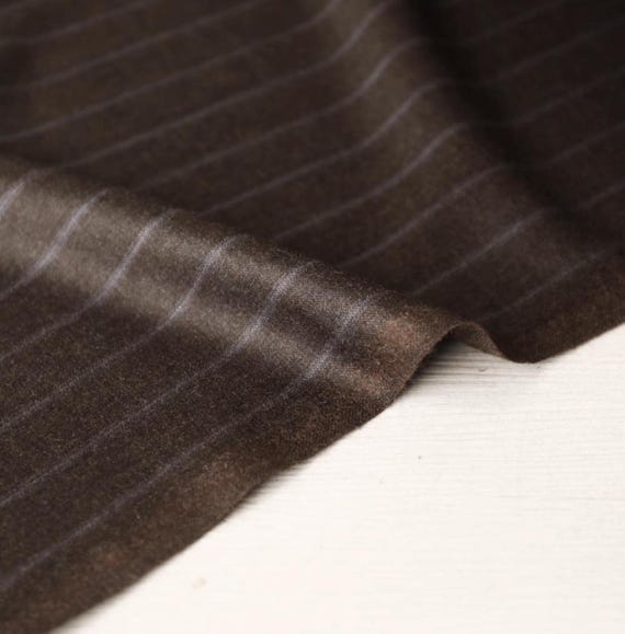 Striped Worsted Wool fabric by the yard