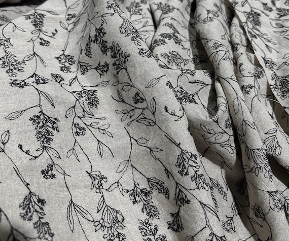 Print linen fabric by the yard