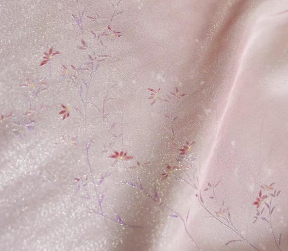 Shimmery Jacquard silk fabric by the yard