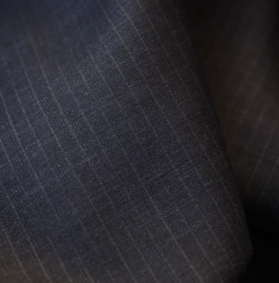 Striped Worsted Wool fabric by the yard
