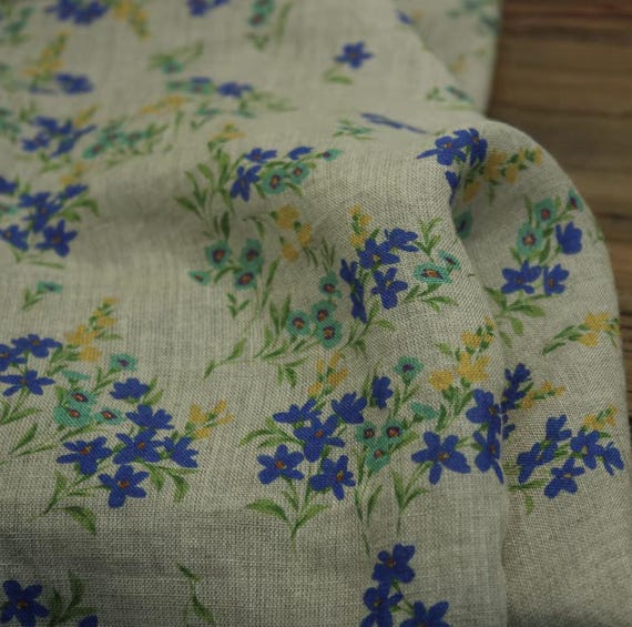 Print linen fabric by the yard