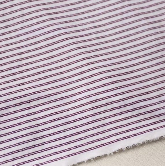 Textured Striped cotton fabric by the yard