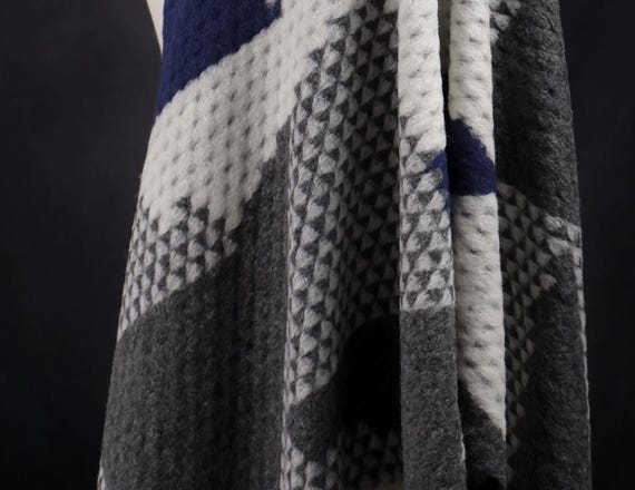 Patterned Knit Wool fabric by the yard