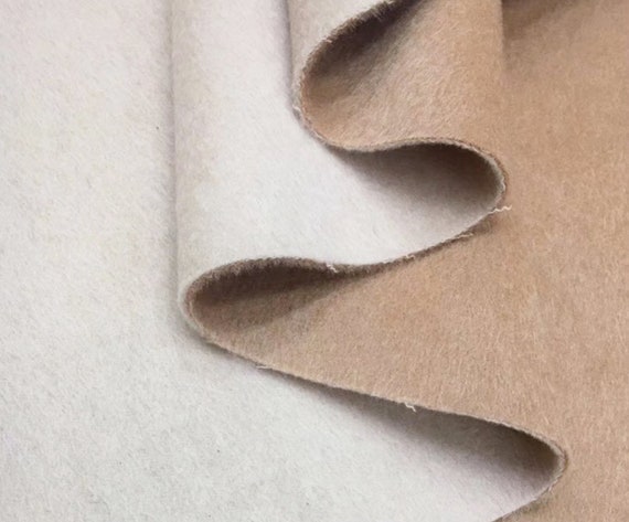 Reversible double colors double faced alpaca wool fabric, double sided woolen fabric by the yard