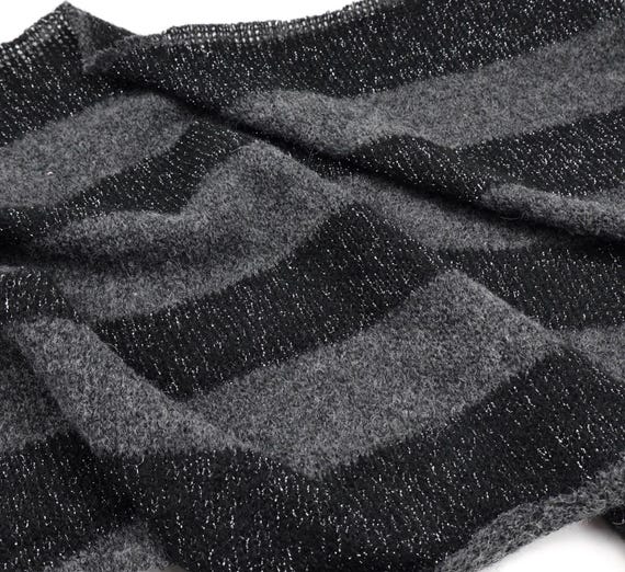 Striped Knit mohair wool fabric by the yard