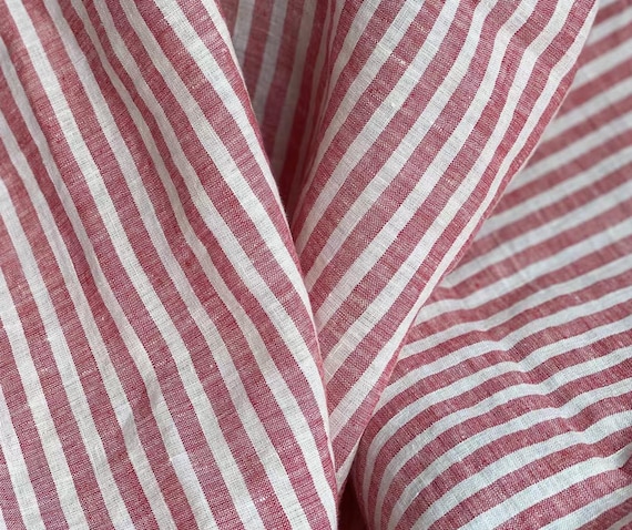 Extra Wide Yarn Dyed Striped Linen Fabric – Apparel, Bedding, Curtains (280cm)