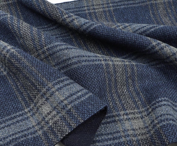 Plaid Wool Fabric, Double Sided Checkered Material By The Yard