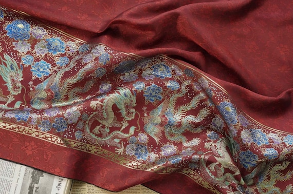 Jacquard brocade fabric by the yard