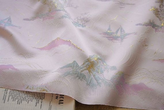 Jacquard brocade fabric by the yard