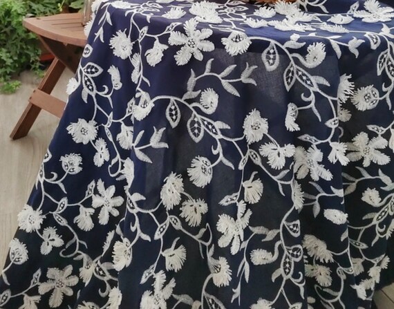 Embroidery cotton fabric By the yard