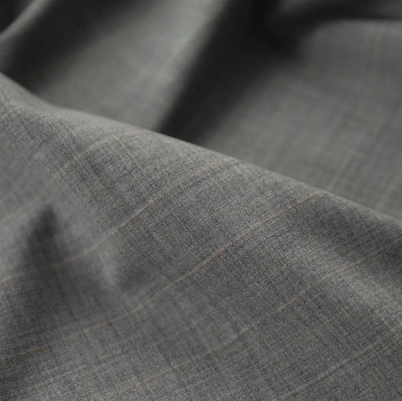 Plaid Worsted Wool Fabric, Grid Gingham, By The Yard