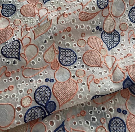 Embroidery Organza silk fabric by the yard