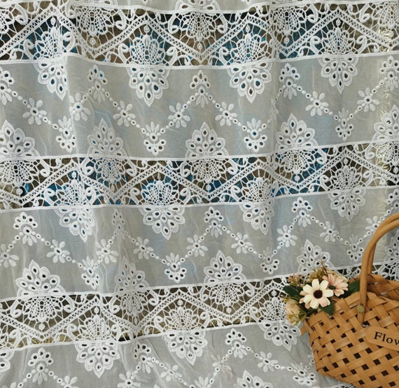 Embroidery chiffon fabric By the yard