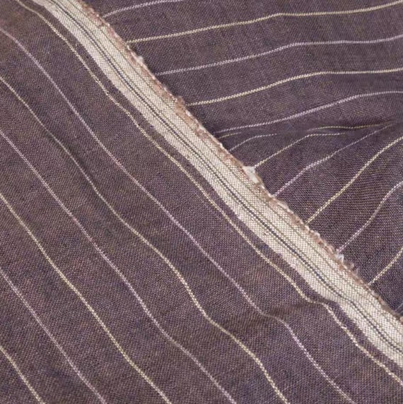 Striped linen fabric by the yard