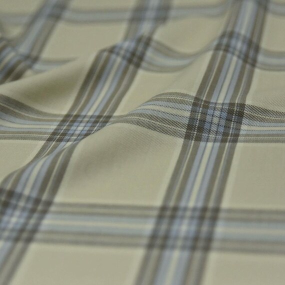 Plaid Worsted Wool fabric by the yard
