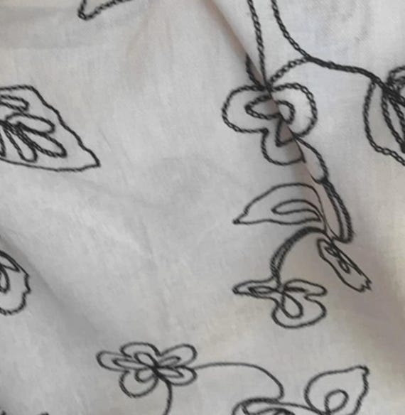 Embroidery linen cotton fabric, Embroidered linen fabric by the yard