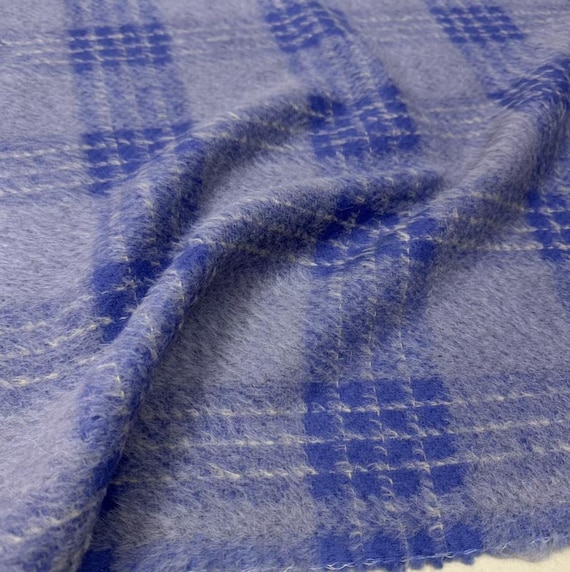 Plaid Alpaca Wool fabric by the yard