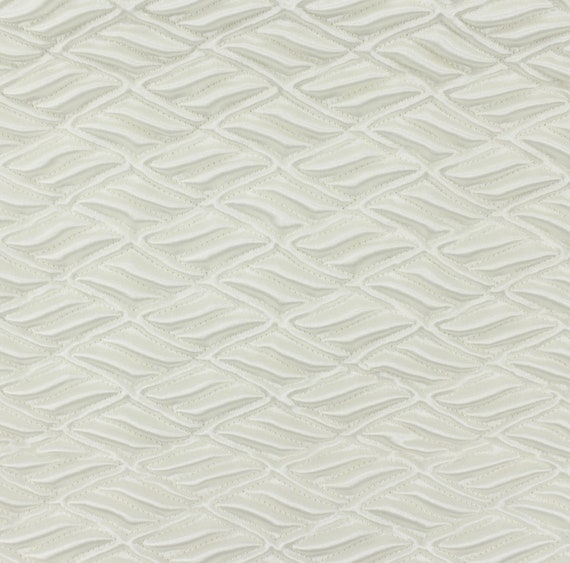 Embroidered Textured quilted padded fabric by the yard