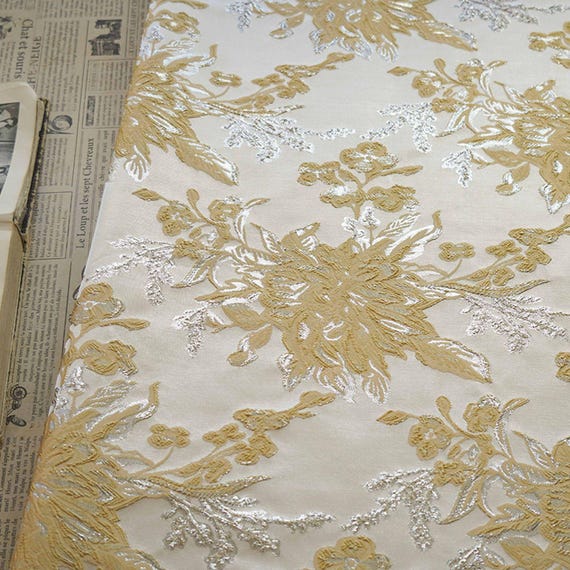 Jacquard brocade fabric by the yard
