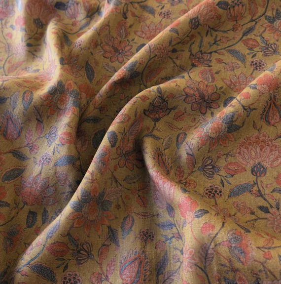 Print linen fabric by the yard