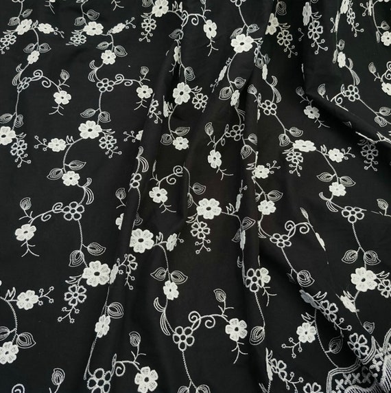 Embroidery cotton fabric By the yard