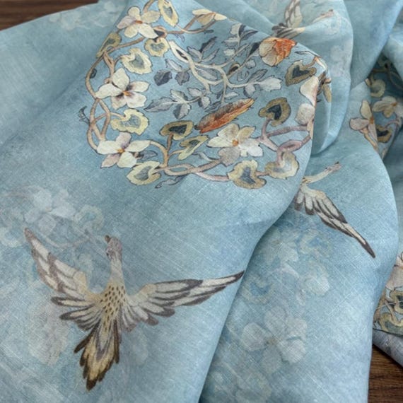 Print ramie fabric by the yard