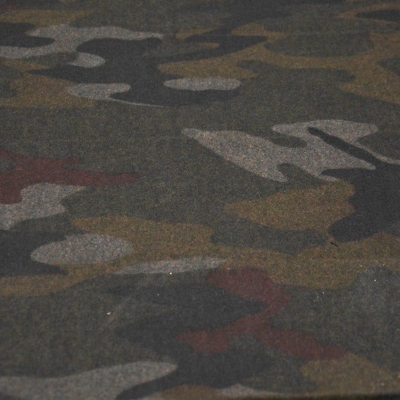 Camouflage Wool fabric, woolen fabric by the yard